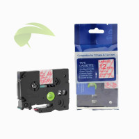 Kompatibilná páska pre Brother TZe-132, 12mm x 8m, červená tlač / priehľadný podklad