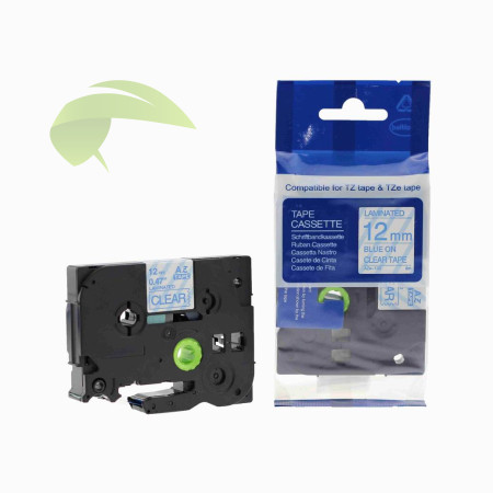 Kompatibilná páska pre Brother TZe-133, 12mm x 8m, modrá tlač / priehľadný podklad