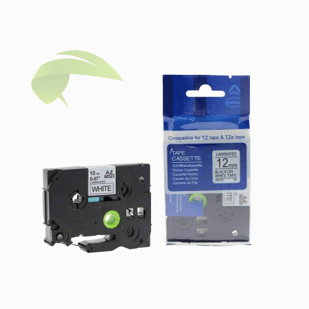Kompatibilná páska pre Brother TZe-231, 12mm x 8m, čierna tlač / biely podklad