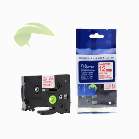 Kompatibilná páska pre Brother TZe-232, 12mm x 8m, červená tlač / biely podklad