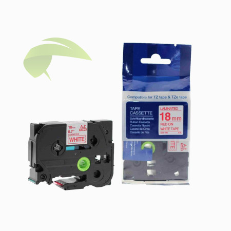 Kompatibilná páska pre Brother TZe-242, 18mm x 8m, červená tlač / biely podklad