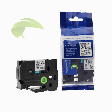 Kompatibilná páska pre Brother TZe-251, 24mm x 8m, čierna tlač / biely podklad