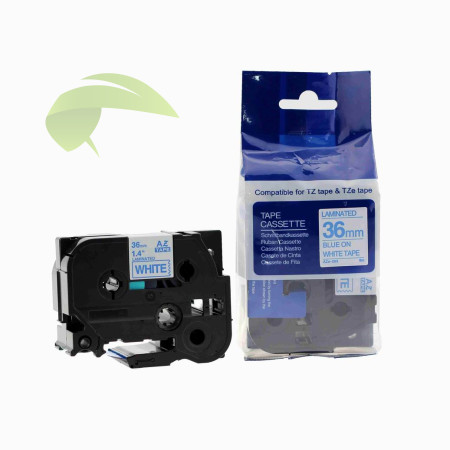 Kompatibilná páska pre Brother TZe-263, 36mm x 8m, modrá tlač / biely podklad