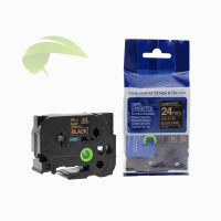 Kompatibilná páska pre Brother TZe-354, 24mm x 8m, zlatá tlač / čierny podklad