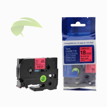 Kompatibilná páska pre Brother TZe-441, 18mm x 8m, čierna tlač / červený podklad
