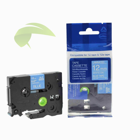 Kompatibilná páska pre Brother TZe-535, 12mm x 8m, biela tlač / modrý podklad