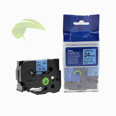 Kompatibilná páska pre Brother TZe-551, 24mm x 8m, čierna tlač / modrý podklad