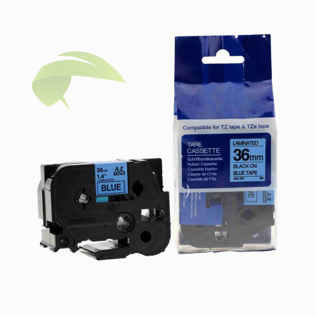 Kompatibilná páska pre Brother TZe-561, 36mm x 8m, čierna tlač / modrý podklad