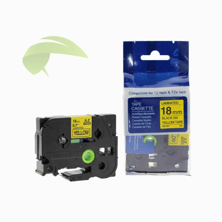 Kompatibilná páska pre Brother TZe-641, 18mm x 8m, čierna tlač / žltý podklad