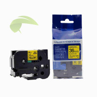 Kompatibilná páska pre Brother TZe-661, 36mm x 8m, čierna tlač / žltý podklad