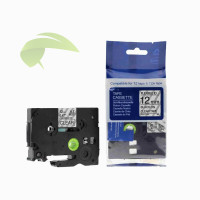 Kompatibilná páska pre Brother TZe-FX131, 12mm x 8m, čierna tlač/ priehľadný podklad