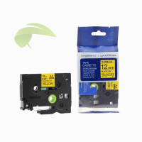 Kompatibilná páska pre Brother TZe-FX631, 12mm x 8m, čierna tlač / žltý podklad