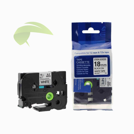 Kompatibilná páska pre Brother TZe-S241 18mm x 8m silno lepiaca, čierna tlač / biely podklad