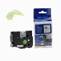 Kompatibilná páska pre Brother TZe-S251 24mm x 8m silno lepiaca, čierna tlač / biely podklad