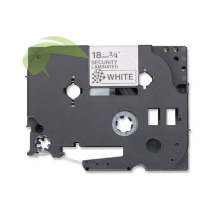 Kompatibilná páska pre Brother TZe-SE4, 18mm x 8m, čierna tlač / biely podklad - bezpečnostná