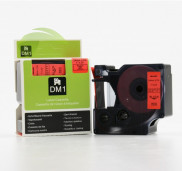 Kompatibilná páska pre Dymo 53717 / S0720970, 24mm x 7m, čierna tlač / červený podklad