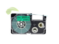 Kompatibilná páska pre Casio XR-9GN, 9mm x 8m čierna tlač / zelený podklad
