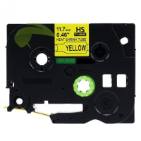 Kompatibilná páska pre Brother HSe-631, 11,7mm x 1,5m, čierna tlač / žltý podklad