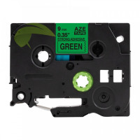 Kompatibilná páska pre Brother TZe-S721 9mm x 8m extra lepiaca, čierna tlač / zelený podklad