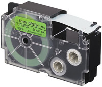 Kompatibilná páska pre Casio XR-18FGN - 18mm × 8m signálna, čierna tlač / svietivo zelený podklad
