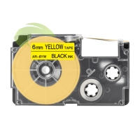 Kompatibilná páska pre Casio XR-6YW, 6mm x 8m čierna tlač / žltý podklad