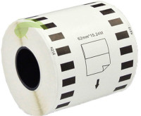 Kompatibilné etikety pre Brother DK-22212, 62mm x 15,24m, filmová páska, biela
