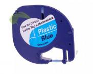 Kompatibilná páska s Dymo 59426 LetraTag, 12mm x 4m, čierna tlač / modrý podklad