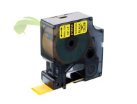 Kompatibilná páska pre Dymo Rhino 18058 / S0718340, 19mm × 1,5m čierna tlač / žltý podklad, zmršťovacia bužírka