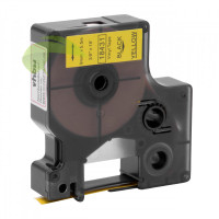 Kompatibilná páska pre Dymo Rhino 18431 / S0718440, 9mm × 5,5m čierna tlač / žltý podklad, vinyl