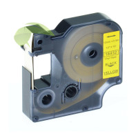Kompatibilná páska pre Dymo Rhino 18432 / S0718450, 12mm × 5,5m čierna tlač / žltý podklad, vinyl