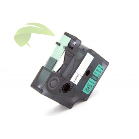 Kompatibilná páska pre Dymo Rhino 18441, 12mm × 5,5m, čierna tlač / zelený podklad, vinyl