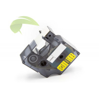 Kompatibilná páska pre Dymo Rhino 18491 / S0718090, 19mm × 3,5m čierna tlač / žltý podklad, pružný nylon
