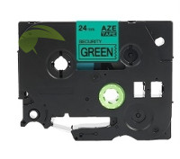 Kompatibilná páska pre Brother TZe-SE5G, 24mm × 8m, čierna tlač/zelený podklad, bezpečnostná