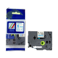 Kompatibilná páska pre Brother TZe-213, 6mm x 8m, modrá tlač / biely podklad