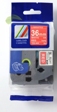 Kompatibilná páska pre Brother TZe-465, 36mm x 8m, biela tlač / červený podklad