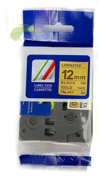 Kompatibilná páska pre Brother TZe-831, 12mm x 8m, čierna tlač / zlatý podklad
