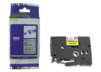 Kompatibilná páska pre Brother TZe-FX111, 6mm x 8m, flexibilná, čierna tlač / čírý podklad