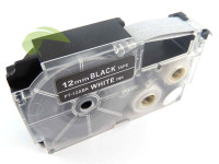 Kompatibilná páska pre Casio XR-12ABK, 12mm x 8m biela tlač / čierny podklad
