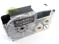 Kompatibilná páska pre Casio XR-18ABK, 18mm x 8m biela tlač / čierny podklad