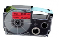 Kompatibilná páska pre Casio XR-18RD1, 18mm x 8m čierna tlač / červený podklad