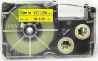 Kompatibilná páska pre Casio XR-24YW, 24mm x 8m čierna tlač / žltý podklad