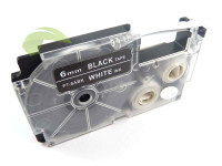 Kompatibilná páska pre Casio XR-6ABK, 6mm x 8m biela tlač / čierny podklad