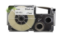 Kompatibilná páska pre Casio XR-6X, 6mm x 8m čierna tlač / priehľadný podklad